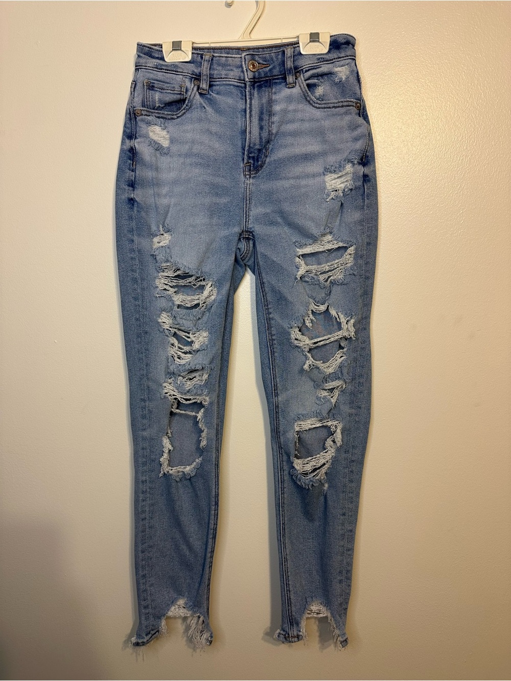 American Eagle Outfitters Ripped Stretch Mom Jeans